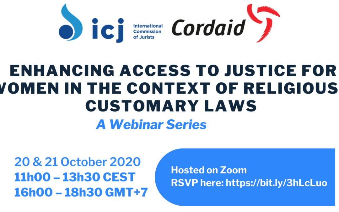 Webinars: Women’s Access to Justice in the context of Religious & Customary Laws